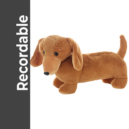 RECORDABLE DASCHUND Stuffed Animal, 16" Plushie, Ultrasound Plush, Memorial Bear, Military Deployment, Personalized, Gift