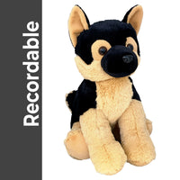 RECORDABLE GERMAN SHEPHERD Stuffed Animal, 16" Plushie, Ultrasound Plush, Memorial Bear, Military Deployment, Personalized, Gift