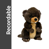 Recordable BEAVER Plush, 16" Stuffed Animal, Personalized Gift