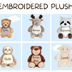 Personalized Embroidered NAME Plush Bear - Choice of Name, Font and Thread Color