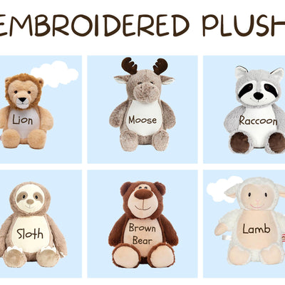 Personalized Embroidered NAME Plush Bear - Choice of Name, Font and Thread Color