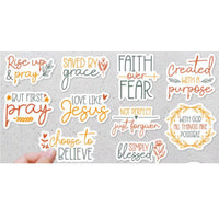 a collection of stickers with various inspirational and uplifting messages.
