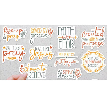 a collection of stickers with various inspirational and uplifting messages.