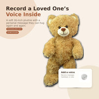 Recordable Stuffed Animal, 16" Plush Plushie, Voice Recorder Gift, Memorial Bear, Ultrasound Keepsake
