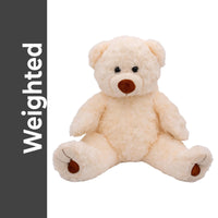 Weighted TEDDY BEAR - WHITE - Plush — Calming Sensory Keepsake — 16 Inches — Eco Friendly