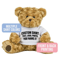 Custom Teddy Bear Shirt - Personalized Photo or Text for 14-16 Inch Plush - Fits BAB