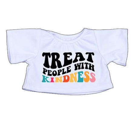 A white t-shirt with the text "TREAT PEOPLE WITH KINDNESS" printed on it.