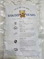 a list of instructions for a stuffed animal, specifically a Baker's Bears stuffed animal. The instructions include opening the stuffed animal, stuffing it, and giving it a name.