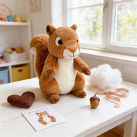 SQUIRREL Stuffed Animal, 16" Plushie, Make your Own Stuffie, Soft and Cuddly, DIY Kit