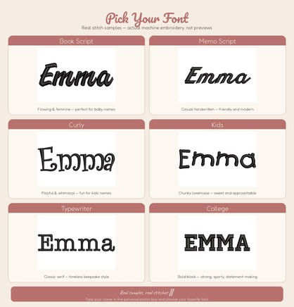a set of four different types of font