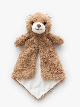 Personalized tan teddy bear lovey with embroidered name
