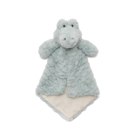 A light blue plush toy resembling a small animal, possibly a stuffed animal or a plush toy, is shown against a white background.
