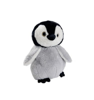 16-inch recordable gray baby penguin plush with black head and white face