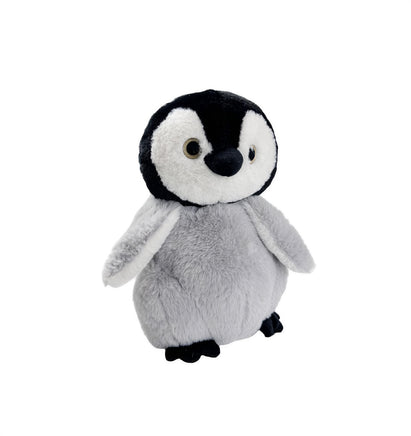 16-inch recordable gray baby penguin plush with black head and white face