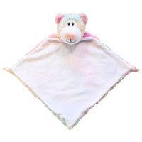 Personalized pastel teddy bear lovey with embroidered name