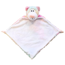 Personalized pastel teddy bear lovey with embroidered name