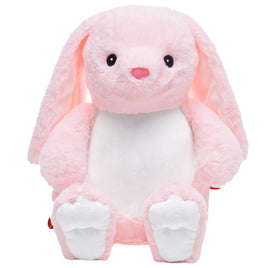 Personalized pink bunny stuffed animal for name embroidery