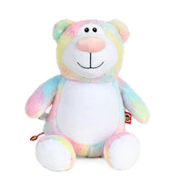 Pastel teddy bear plush, plain and ready for custom name embroidery - Baker's Bears Big Brother gift