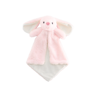 Personalized pink bunny lovey baby blanket with embroidered name