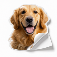 Custom photo sticker printed on waterproof vinyl in gloss and matte finishes.