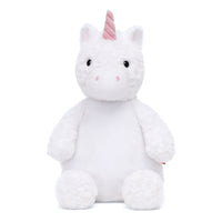 Unicorn plush stuffed animal, plain and ready for custom name embroidery - Baker's Bears personalized gift