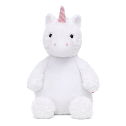 Unicorn plush stuffed animal, plain and ready for custom name embroidery - Baker's Bears personalized gift
