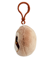 Sloth plush bag clip, side view