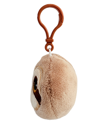 Sloth plush bag clip, side view