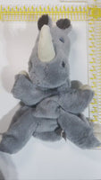 RHINOCEROS Plush Animal | Stuffed or Unstuffed With Handmade Fiber Pack | 14 to 16-inches | SEW Free DIY Kit | Wildlife Animal