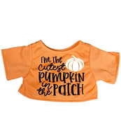 Custom CUTEST PUMPKIN Halloween T-Shirt | Fits BAB & 14 to 16 Inch Stuffed Animals | Teddy Bear Outfit | Plushie Clothing