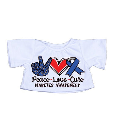 Custom DIABETES AWARENESS Shirt | Fits BAB & 14 to 16 Inch Stuffed Animals | Teddy Bear Outfit | Plushie Clothing