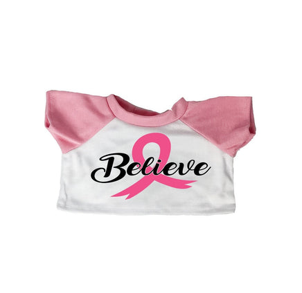 Breast Cancer Believe Shirt | Fits BAB & 14 to 16-Inch Stuffed Animals | Teddy Bear Outfit | Plushie Clothing