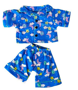 BLUE Sunny Days PJs Stuffed Animal Outfit | Fits BAB & 14 to 16 Inch Plush Animals | Plushie Clothing | Stuffed Animal Accessory