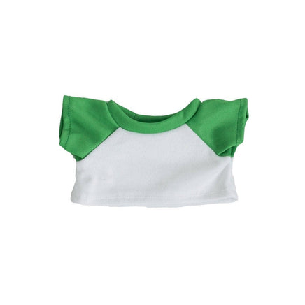 GREEN and WHITE Stuffed Animal T-shirt | Fits 6 to 8 Inch Plush Animals | Plushie Clothing | Stuffed Animal Accessory | Sublimation Shirt