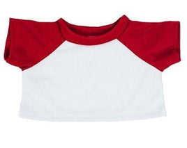 RED and WHITE Stuffed Animal T-shirt | Fits 6 to 8 Inch Plush Animals | Plushie Clothing | Stuffed Animal Accessory