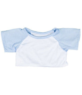 LIGHT BLUE and White Plush Animal T-shirt | Fits BAB & 14 to 16 Inch Plush Animals | Plushie Clothing | Stuffed Animal Accessory