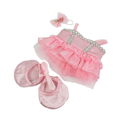 PINK Ballerina Dress Stuffed Animal Outfit | Fits 6 to 8-Inch Plush Animals | Plushie Clothing | Stuffed Animal Accessory