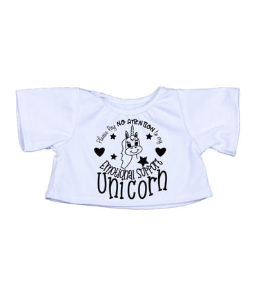 EMOTIONAL Support UNICORN T-Shirt | Fits BAB & 14 to 16 Inch Stuffed Animals | Teddy Bear Outfit | Plushie Clothing