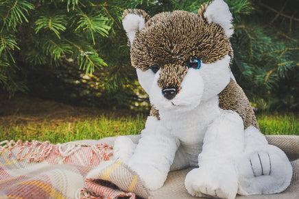 WOLF Plush Animal | Stuffed or Unstuffed With Handmade Fiber Pack | 14 to 16-inches | SEW Free DIY Kit | Wildlife Animal