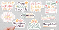 INSPIRATIONAL 10 Piece Waterproof STICKER PACK for Laptops, Water Bottles, Notebooks, Journals and more