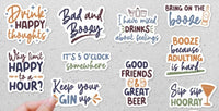 BOOZY 10 Piece Waterproof STICKER PACK for Laptops, Water Bottles, Notebooks, Journals and more