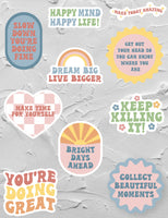 MOTIVATIONAL 10 Piece Waterproof Sticker PACK for Laptops, Water Bottles, Notebooks, Journals and more
