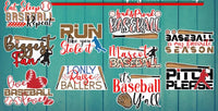 BASEBALL 10 Piece Waterproof STICKER PACK for Laptops, Water Bottles, Notebooks, Journals and more
