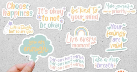Mental HEALTH 10 Piece Waterproof STICKER PACK for Laptops, Water Bottles, Notebooks, Journals and more