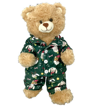 CHRISTMAS PUPPIES PJs Stuffed Animal Outfit | Fits BAB & 14 to 16 Inch Plush Animals | Plushie Clothing | Stuffed Animal Accessory